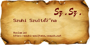 Szuhi Szultána névjegykártya